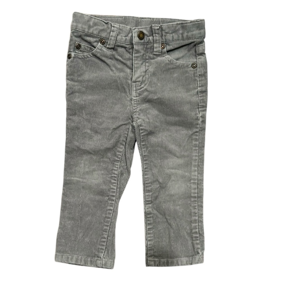 NWOT Janie and Jack boy’s Corduroy adjustable waist Pants Gray 18-24 months